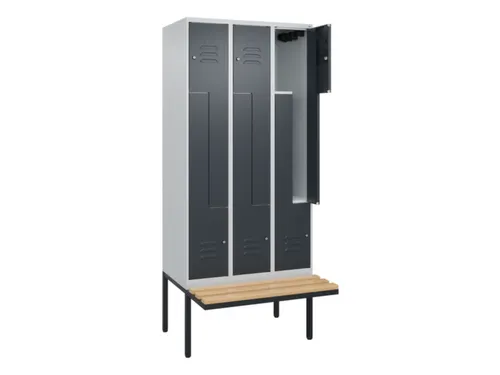 Z-garderobekast,HxBxD 2120x900x815mm,6vak,vak B 300mm,cil.-slot