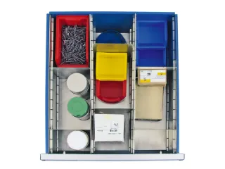 lade-indelingsset,9vakken,v. front H 200mm,staal verzinkt - 2