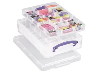 Opbergbox Really Useful 4 liter 30 vakken 395x255x88mm transparant wit - 1