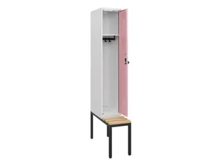 locker met bank,HxBxD 1950x300x815mm,1vak,vak B 300mm,draaigrendel - 1