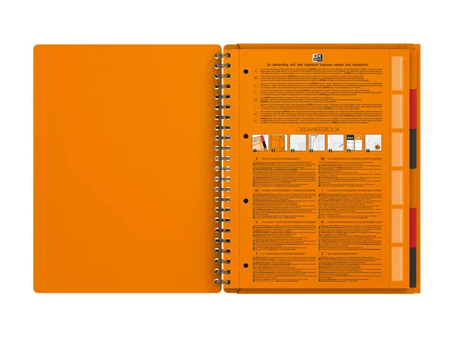 Bloc à spirale Oxford International Organizerbook A4 ligné