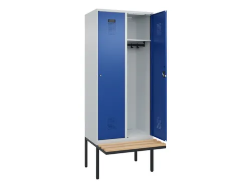 locker met bank,HxBxD 2120x800x815mm,2vak,vak B 400mm,cilinderslot