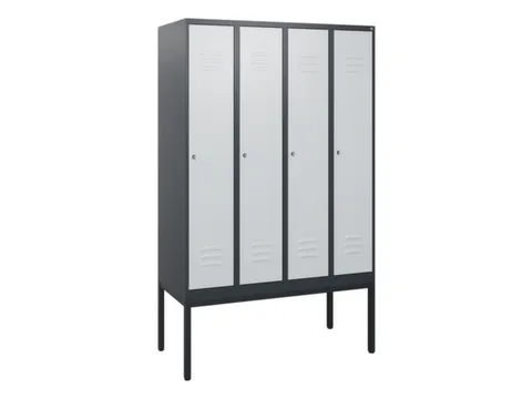 locker,HxBxD 1950x1200x500mm,4vak,vak B 300mm,cil.-slot,voetonderstel