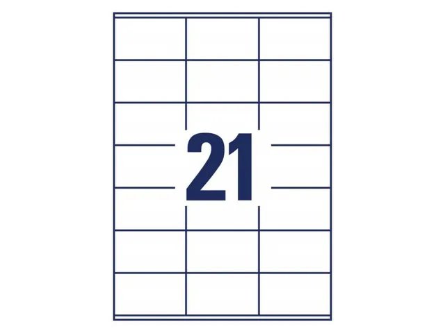 etiket Avery ILK 70x41mm 100 vel 21 etiketten per vel wit