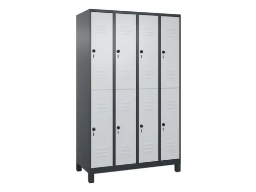 dubbeldekse locker,HxBxD 1950x1200x500mm,4x2vak.,vak B 300mm