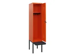 locker met bank,HxBxD 1950x400x815mm,1vak,vak B 400mm,draaigrendel