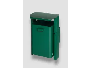 Afvalbak 40 Liter Wand/Paal Dak Mosgroen - 1