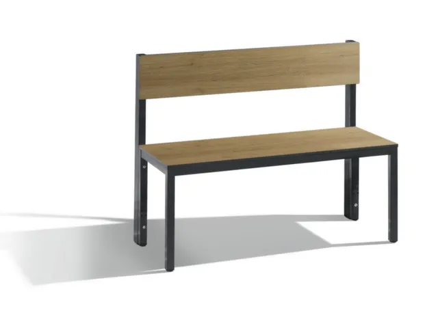 omkleedbank,HxLxD 796x1000x407mm,HPL eiken-sereno,frame staal RAL7021