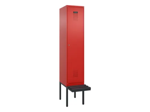 locker met bank,voor scheiding van kleding,HxBxD 2120x400x815mm,1vak