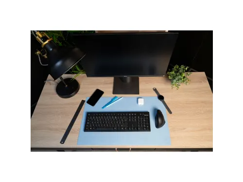 Onderlegger PU 35x60 donkerblw/lichtblw
