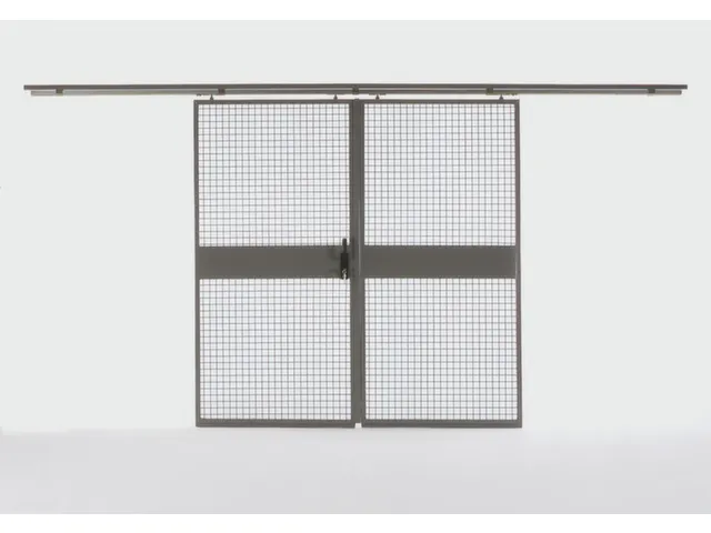 double porte coulissante p. parois de séparation RAL5002