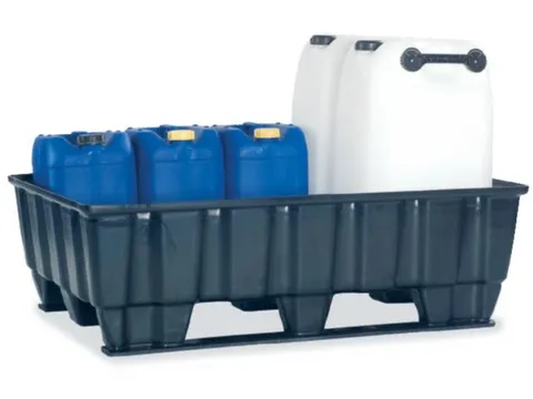 Opvangbak 2x 200l Opvangvol. 220l Pe 370x 1220x 820mm Slede