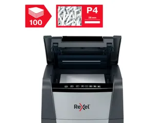 Papiervernietiger Rexel Optimum Auto+ 100X P-4 snippers 4x28mm - 6