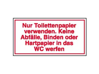 aanwijzingsbord,Alleen toiletpapier gebruiken. Geen afval,PVC,rood/wit - 1