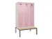 locker met bank,voor scheiding van kleding,HxBxD 2120x1200x815mm,3vak