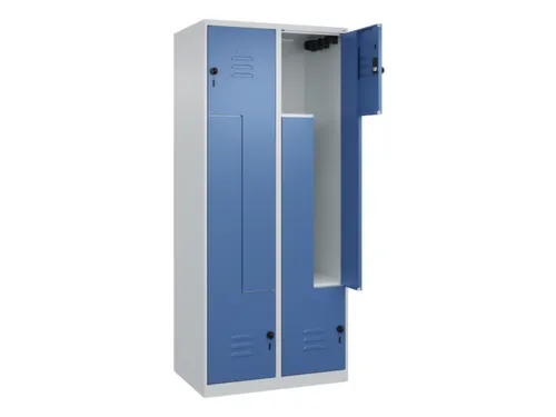 Z-garderobekast,HxBxD 1850x800x500mm,vak B 200/400mm,draaigrendel