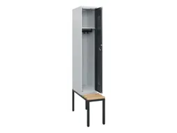 locker met bank,HxBxD 1950x300x815mm,1vak,vak B 300mm,cilinderslot
