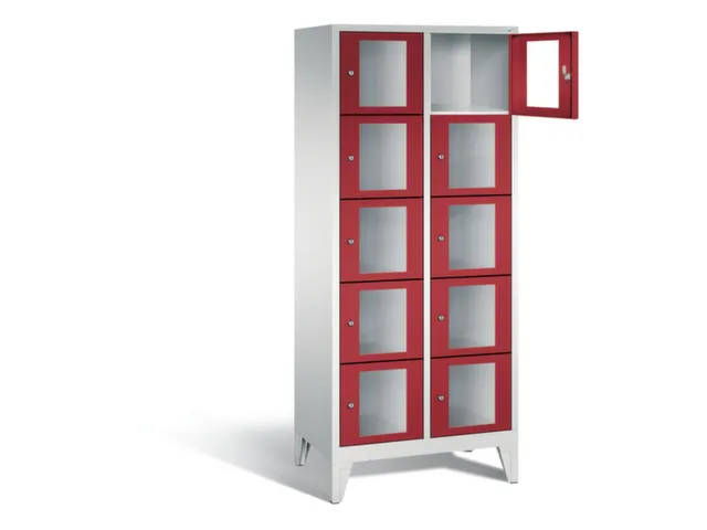 Lockerkast 1850x810x500mm 2x5 vakken Cilinderslot Poten, RAL3003