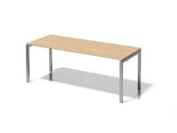 bureau HxBxD 740x2000x800mm blad esdoorn 4-voeten zilverkleurig