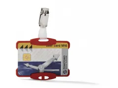 Congresspeld met Clip 54x85mm Rood