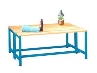 dubbele zitbank,LxD 1000x740mm,houten lijst beuken,onderstel RAL5012 - 2