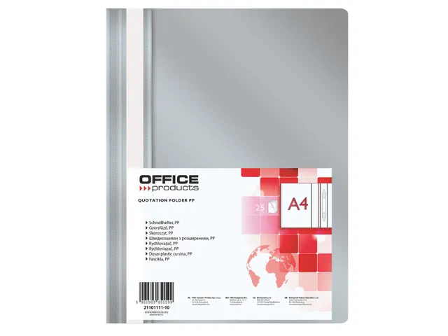 Office Products Snelhechtmap PP A4 Grijs