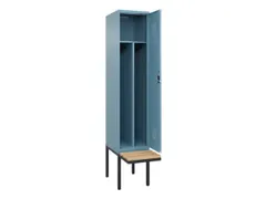 locker met bank,voor scheiding van kleding,HxBxD 2120x400x815mm,1vak