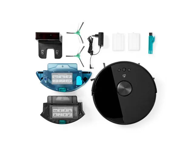 Robotstofzuiger Nedis wifi laser 3-in-1 zwart