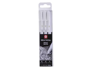 Gelschrijver Sakura Gelly Roll Classic set à 3 breedtes wit - 1