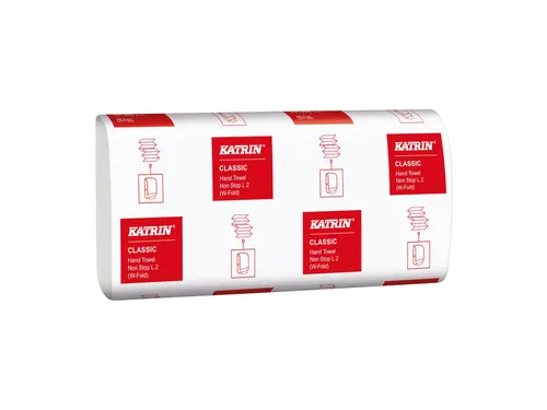 Handdoek Katrin w-vouw 2-laags 203x320mm 25x120 vel wit 61594