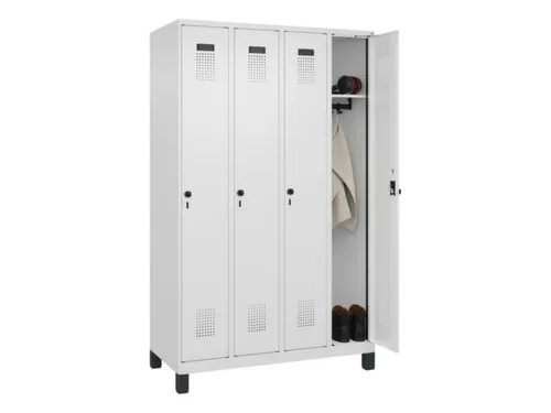 locker,HxBxD 1950x1200x500mm,4vak,vak B 300mm,draaigrendel,voeten