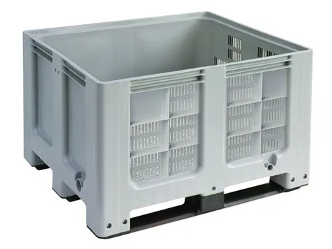 Caisse-palette PE HxlxP 760x1200x1000mm 610l parois/fond ajourés 3sem