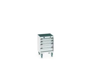 ladekast verrijdbaar 780x525x525mm 4laden RAL7035 front RAL7035 - 8