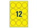 Etiket Avery L7670Y-25 63.5mm Rond Neon Geel 300 stuks