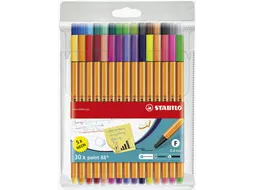 Fineliner Stabilo Point 88 0.4mm 30 Stuks Assorti Inclusief 5X Neon