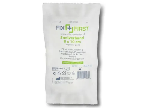 Snelverband FixFirst gerold 8x10cm 10 stuks