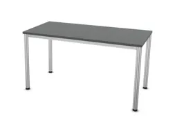 vergadertafel HxBxD 74x140x70cm rechthoekig MS-donkergrijs 4voeten Alu