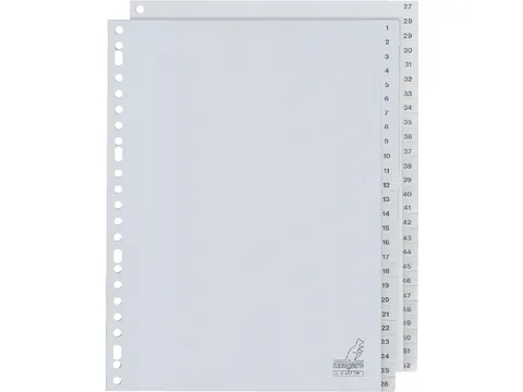 Tabbladen Kangaro A4 23-Gaats G452CM 1-52 Genummerd Grijs Pp