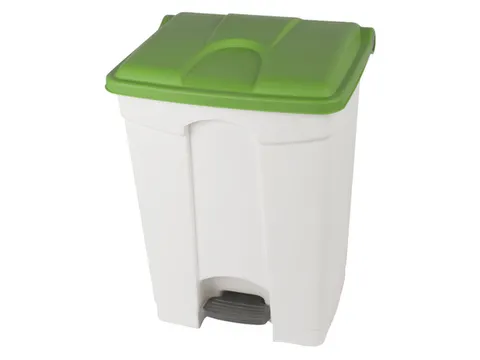 pedaalemmer,1x70l,HxBxD 673x495x412mm,romp PP wit,deksel PP groen