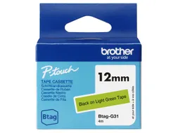 Brother BTAG-G31 labelprinter tape Zwart op groen