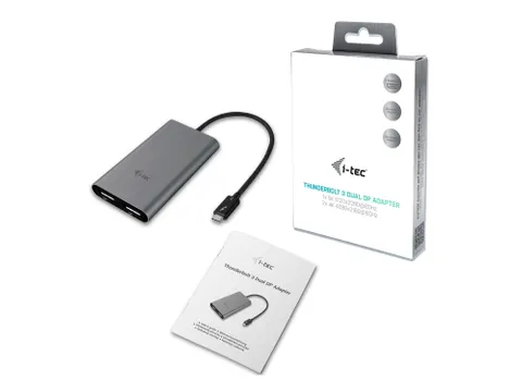 i-tec Thunderbolt 3 Dual DP Video Adapter, Thunderbolt 3, USB Type-C,