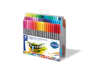 Kleurstift Staedtler 3200 dubbele punt viltstift etui 120 kleuren - 5