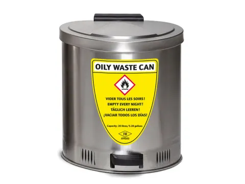 afvalbak voor poetsdoeken,RVS,20l,HxBxD 429x385x382mm,m. pedaal