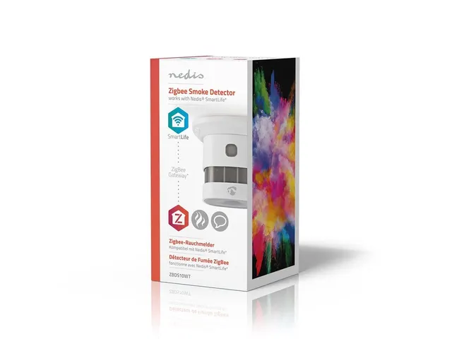 Rookmelder Nedis Zigbee 3.0 Wifi 10 jaar wit