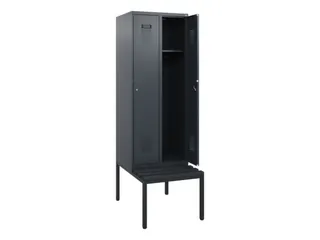 locker met bank,HxBxD 1950x600x815mm,2vak,vak B 300mm,cilinderslot - 1