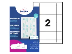 Tafelnaambord Avery L4795-20 180x60mm wit 40stuks