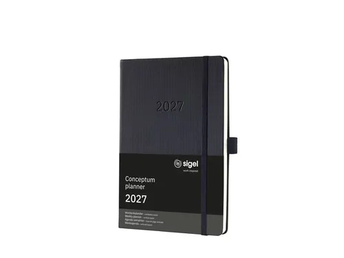 Weekagenda Conceptum A5 2027 (NL/FR/EN/DU) verticale lay-out zwart har