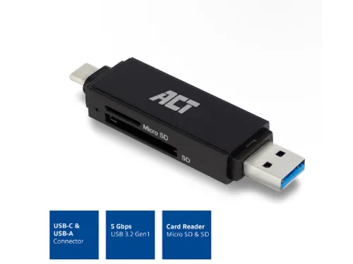 Kaartlezer ACT USB-C/USB-A 3.0