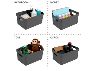 Sigma Home opbergbox 5L antraciet - 25,2x17,5x12,2cm - 3
