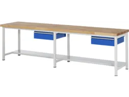 werkbank,HxBxD 840-1040x3000x700mm,beukblad,draagverm. 1250kg,4voeten